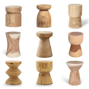 Tabouret sur mesure en gros, fournisseur vietnamien, tabourets en bois massif, table de chevet créative en forme de souche, tabouret massif en bois - Product Image 1