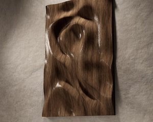 Modern Handcrafted Art Deco Lemon Yellow Frame Birthday Portrait Parametric 3D Wooden Wall Decor Washable Finish Floating Shelf - Product Image 3