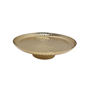 Présentoir à gâteaux de forme ronde en métal à un étage de conception unique, fini en or, présentoir de fête pour événement d'anniversaire, vente en gros en vrac - Product Image 6