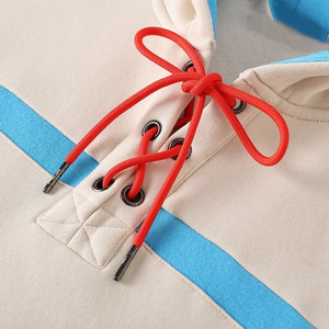 Delaware State Winter <b>Neutral</b> Hockey Hoodie Unisex Fleece Lined Chenille Embroidered Streetwear Pullover Lace-Up Hood 100% - Product Image 3