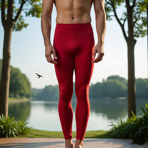 Pantalones de entrenamiento de cintura elástica alta para hombre, mallas de compresión para ejercicio de Yoga, mallas de compresión para hombre, ropa deportiva para gimnasio - Product Image 3