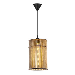 Vente en gros 220V pendentif en bambou grand abat-jour en bois Design rustique moderne hauteur réglable pour l'éclairage de la salle à manger de l'hôtel bureau à domicile - Product Image 2