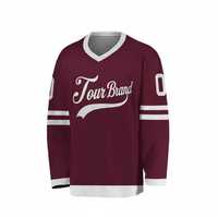Maillot de hockey sur glace personnalisé 100 % polyester, séchage rapide, manches courtes, col en V, imprimé par sérigraphie, évacuation de l'humidité, directement de l'usine