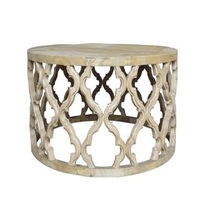 Table basse marocaine en forme de tambour, plaqué argent, Design attrayant, style ancien, offre spéciale, 2020