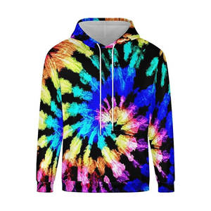 Sweat-shirts tie-dye coupe-vent fabriqués en usine, vente en ligne, sweat-shirts tie-dye en coton mélangé pour adultes - Product Image 3