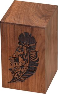 Leaf Rose <b>Urn</b> Memorial Cremation Wood <b>Urn</b> Adults for Burial Lid Pet for Human <b>Urn</b> (XXL <b>Large</b>) - Product Image 3