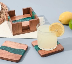 Elegante juego de posavasos de resina para decoración de comedor de mesa de café de Ladiesclutches And More - Product Image 2