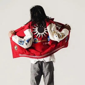 แจ็กเก็ตเบสบอลของผู้ชายเสื้อแจ็กเก็ตเลตเตอร์แมนปกตั้งโลโก้ปรับขนาดได้และตัวเลือกสี - Product Image 3