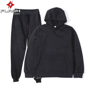 Men's Tracksuit Jogger Sportswear Casual Sweatshirts Sweatpants Set Streetwear Pullover Solid Color <b>Fleece</b> <b>Hoodie</b> Sports Suit - Product Image 4