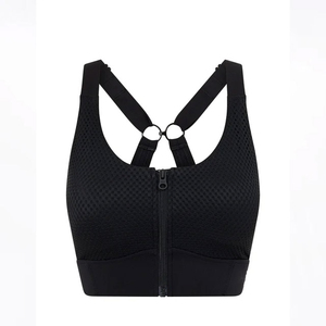 Sujetador deportivo de mujer de alta elasticidad personalizado de talla grande inalámbrico Yoga up Gym Top transpirable diseño push-up sin costuras con logotipo frontal - Product Image 1