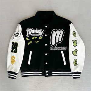 Chaqueta de béisbol universitaria para hombre personalizable de cuero genuino de alta calidad diseño universitario bordado personalizado 100% algodón invierno - Product Image 1