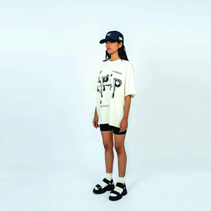 เสื้อยืดแฟชั่นสำหรับผู้ชายสไตล์ฮิปฮอปผ้าฝ้ายทรงหลวมแขนสั้น - Product Image 2