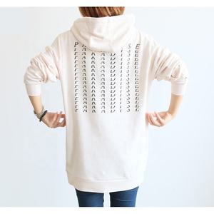 Otoño 2023 ropa de mujer 100% algodón orgánico Unisex de gran tamaño liso chándal en relieve cuello redondo sudadera pulóver sudaderas con capucha - Product Image 5