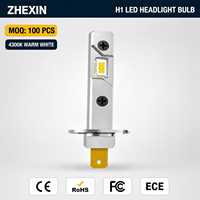 Ampoule de phare LED pour voiture H1 4300K Blanc chaud CSP Canbus 12V Adaptation universelle Lampe de phare