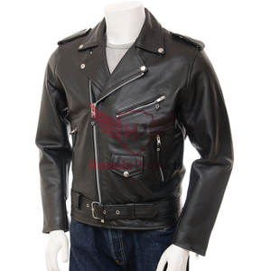Blouson de motard en cuir noir personnalisé pour hommes pour un bord ultime et l'élégance Style High Street Saison hivernale - Product Image 1