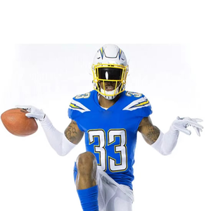 Camiseta de fútbol americano cosida personalizada hecha en Pakistán para entrenamiento deportivo de equipo y ropa de rendimiento del día del juego - Product Image 1