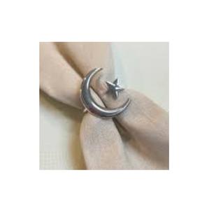 Anneau de serviette en métal de qualité supérieure avec motif étoile et lune antique, porte-serviettes pour accessoires de table à bas prix - Product Image 1