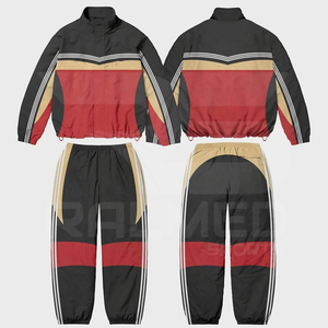 Conjunto Deportivo Cortavientos Unisex Informal 2025, Colores Personalizados, Logotipo Personalizado, Hombros Caídos, Impermeable, Chaqueta y Pantalón con Cremallera de 2 Piezas - Product Image 1