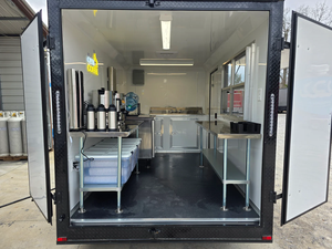 7' X 12' Coffee mobile restaurant for sale coffee Theme Food Trailer Fully <b>Loaded</b> Turnkey With Appliances for cheap price - Product Image 3