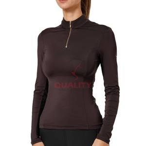 Tela elástica de secado rápido, camisa atlética Ecuestre para mujer, transpirable, que absorbe la humedad, ajuste elegante, diseño ligero Para Caballo - Product Image 4