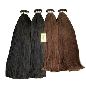 Extensiones de cabello humano vietnamita, pelo liso de doble estiramiento, Rubio y marrón, queratina italiana, gran oferta - Product Image 1