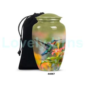 Gran oferta, urna para adultos de cremación de colibrí de aluminio grande negro para cenizas humanas, urna decorativa de tamaño completo con bolsa de terciopelo gratis - Product Image 2