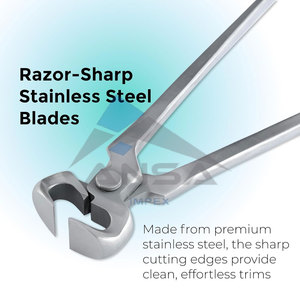 Pinzas para pezuñas de 15 ", acero al carbono, cromo vanadio, caballos herradores, duraderos, afilados, resistentes al óxido para recortar pezuñas profesionales - Product Image 3