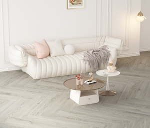 Produits phares 2026 : Revêtement de sol vinyle PVC en lames, motif chevrons gaufré, système de pose clipsable SPC, étanche, design moderne pour intérieur, résistant à l'usure - Product Image 1