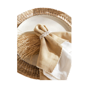 Top Quality restaurant <b>Tabletop</b> decoration custom Handmade macrame Water Hyacinth Napkin Ring - Product Image 5