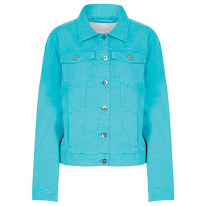 2025 nouveau 100% coton haute qualité bleu couleur vive mode manteau femmes dames Stretch Denim veste doux coton été - Product Image 1