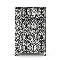 Table de chevet artisanale en incrustation d'os avec motifs floraux pour décor élégant de chambre à coucher Look de console en incrustation d'os par Tradebyd