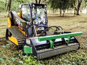 High Performance Diesel JCB Skid Steer Mulcher Attachment Hydraulic Forestry Flail Mower Grass <b>Brush</b> Tree <b>Vegetation</b> Clearing - Product Image 6
