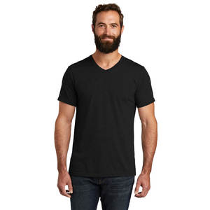 Vêtements décontractés respirants pour hommes T-shirts gris à col en V - Product Image 4