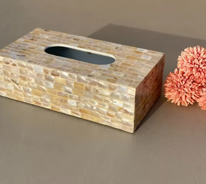 Caja de pañuelos de nácar elegante soporte de incrustaciones de concha hecha a mano para decoración de lujo para el hogar y la Oficina - Product Image 6