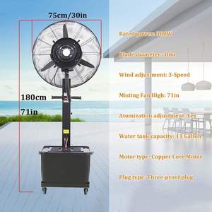 Exclusive 26/30 Inch High Velocity <b>Misting</b> Pedestal <b>Fan</b> Heavy Duty Oscillating Outdoor Cooling <b>Fan</b> for Industrial & Commercial - Product Image 3