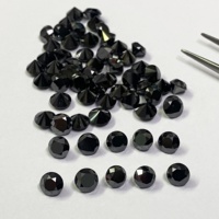 Pierre précieuse ronde facettée en diamant noir naturel de 5 mm, fabrication de bijoux personnalisés, prix le plus bas auprès des fabricants d'Alibaba