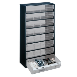 RAACO B306xD150xH552mm <b>Small</b> Parts Organizer Galvanized Steel Sheet 8 <b>Drawers</b> Polypropylene Dark Blue/Transparent Storage Trays" - Product Image 3
