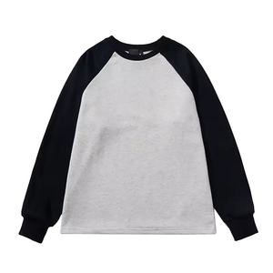 Sudaderas de hombre de manga raglán de gran tamaño de alta calidad, ropa de calle de cuello redondo personalizada para invierno, sudaderas de algodón al por mayor - Product Image 2