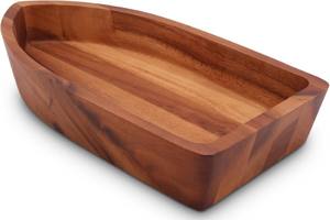 Bol de service en bois d'acacia, bol en bois en forme de bateau, bol en bois naturel, grand bol en bois, petit bol en bois, bol design - Product Image 3