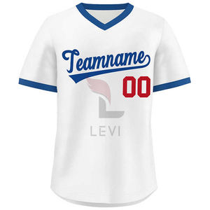 Vente en gros d'uniforme de baseball vintage imprimé sur mesure à manches courtes chemise de baseball rayée pour hommes chemise de baseball rétro - Product Image 5