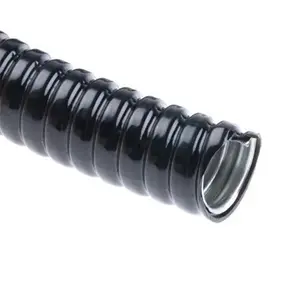 Tuyau flexible enduit Conduit flexible en acier inoxydable Usine PVC étanche étanche noir personnalisé industriel Tf 20 Mm GI,GI