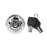Cerradura de Seguridad para Motocicleta y Automóvil ABA, de Aleación de Zinc Resistente, con 2 Llaves, 30 mm de Distancia entre Ejes, Llave Tubular, Cámara de Empuje, Grado 2 ANSI, Acabado Cromado