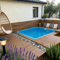 Spa en fibre de verre directement de l'usine, piscine avec jets intégrés, éclairage LED, résistant aux UV, échelle de sécurité pour enfants et adultes