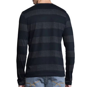 T-shirts personnalisés OEM pour hommes, vêtements de rue, manches longues, col rond, décontractés, de haute qualité, 100% coton, tissés, sérigraphiés, séchage rapide - Product Image 2