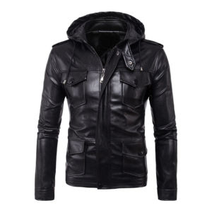 Veste d'hiver bomber en cuir véritable imperméable et coupe-vent pour homme, nouveau design tendance, prix de gros, logo frontal, service OEM de haute qualité - Product Image 4