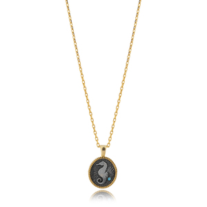 Diseño de caballito de mar antiguo símbolo encanto collar turco hecho a mano venta al por mayor 925 joyería de plata esterlina - Product Image 1