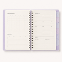 Agenda scolaire personnalisé LABON A5 à spirale avec couverture en PP givré, onglets, calendrier par semestre, pages d'étude pour fournitures scolaires OEM