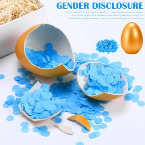 Nouveau design – Cadeau d'<span class=keywords><strong>annonce</strong></span> de <span class=keywords><strong>grossesse</strong></span> – Œuf de Pâques doré en plâtre avec confettis pour révélation du sexe – Surprise pour fête prénatale - Product Image 3