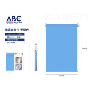 Tende a rullo Semi-opache blu cielo 200*180cm 38mm incorporate per hotel da ufficio, corda a molla disponibile impermeabile per oscuramento
