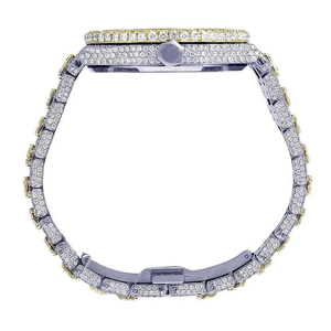 Reloj mecánico automático Premium VVS Moissanite, diseño hecho a mano completamente helado, banda de goma de lujo, logotipo personalizado disponible para exportación - Product Image 3